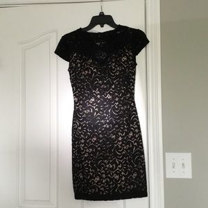 Black lace bodycon mini dress